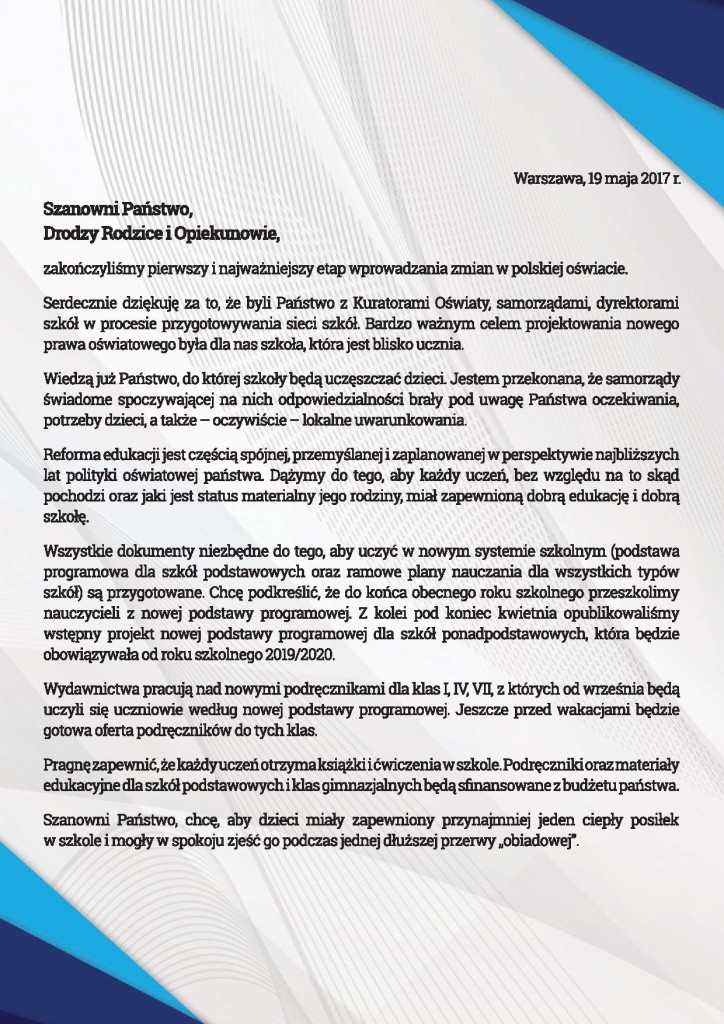 List Ministra Edukacji Narodowej do Rodziców-page-001
